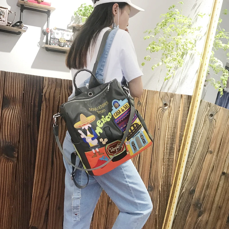DOODOO Для женщин кожаный рюкзак черный Bolsas Mochila Feminina большой конструктор