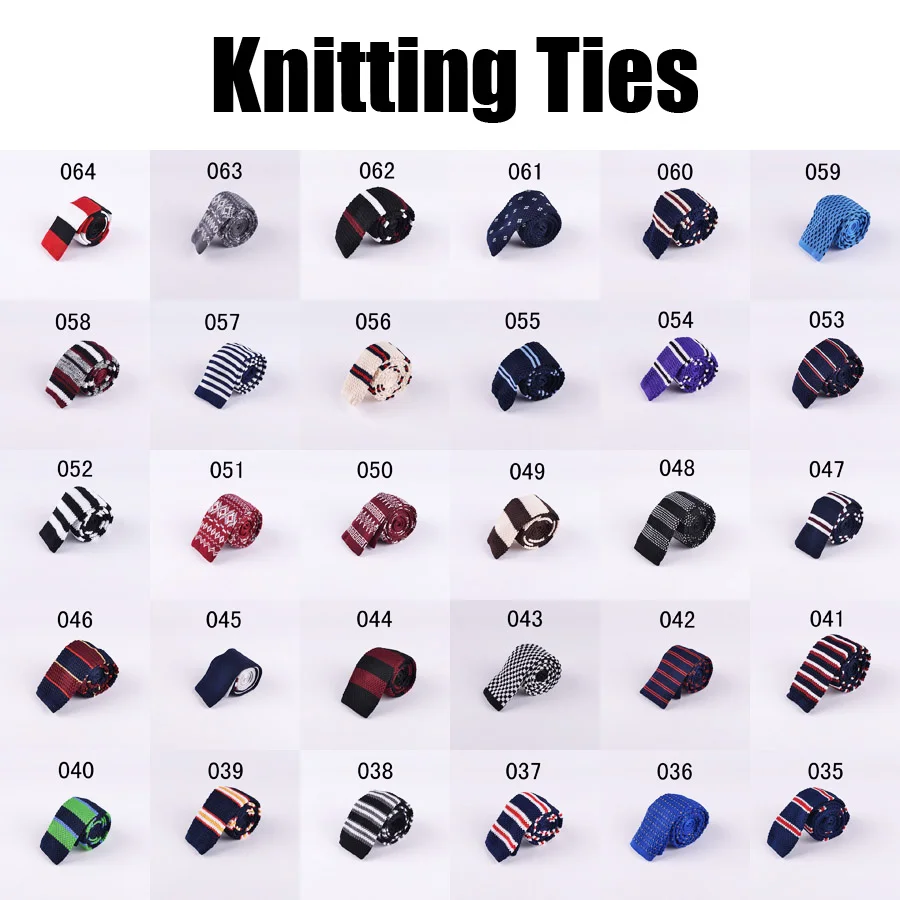 

Fashion Knitted Ties Stylish White Dot Adult Knittedties High Quality Knit Men Tie for Party 026