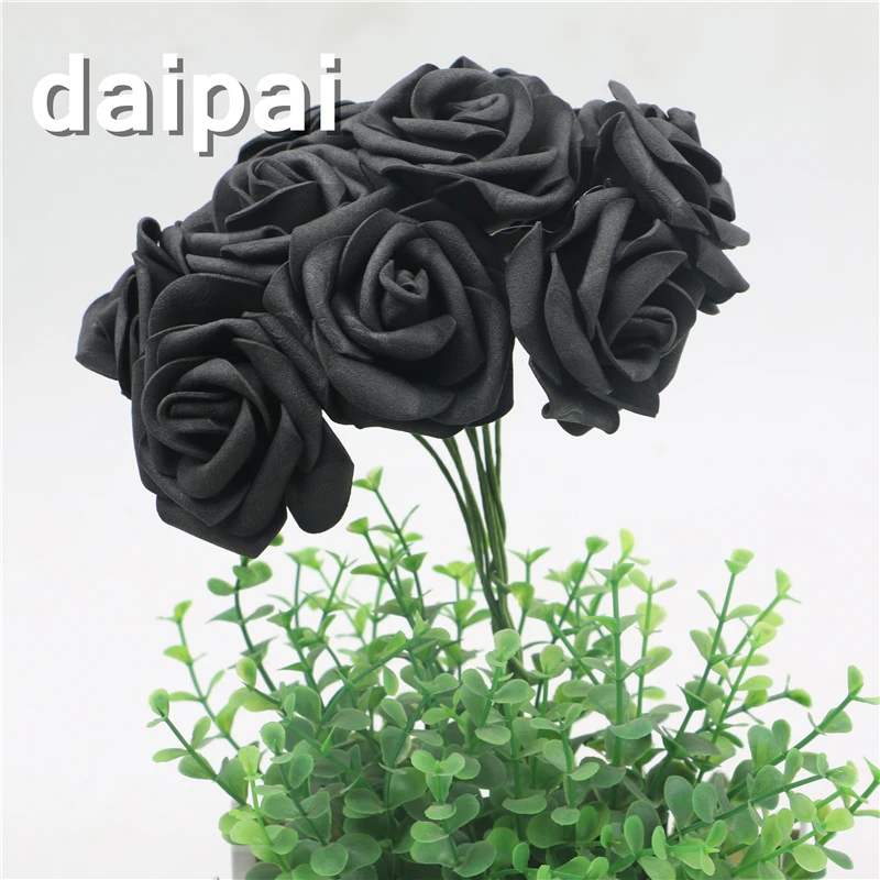 Свадебная вечеринка искусственная пена черные розы цветы со стеблем домашний
