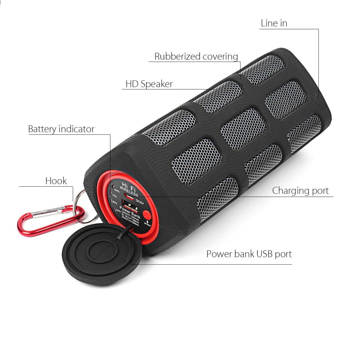 Водонепроницаемая уличная bluetooth-колонка 5200 мАч/7000 мАч Беспроводная портативная