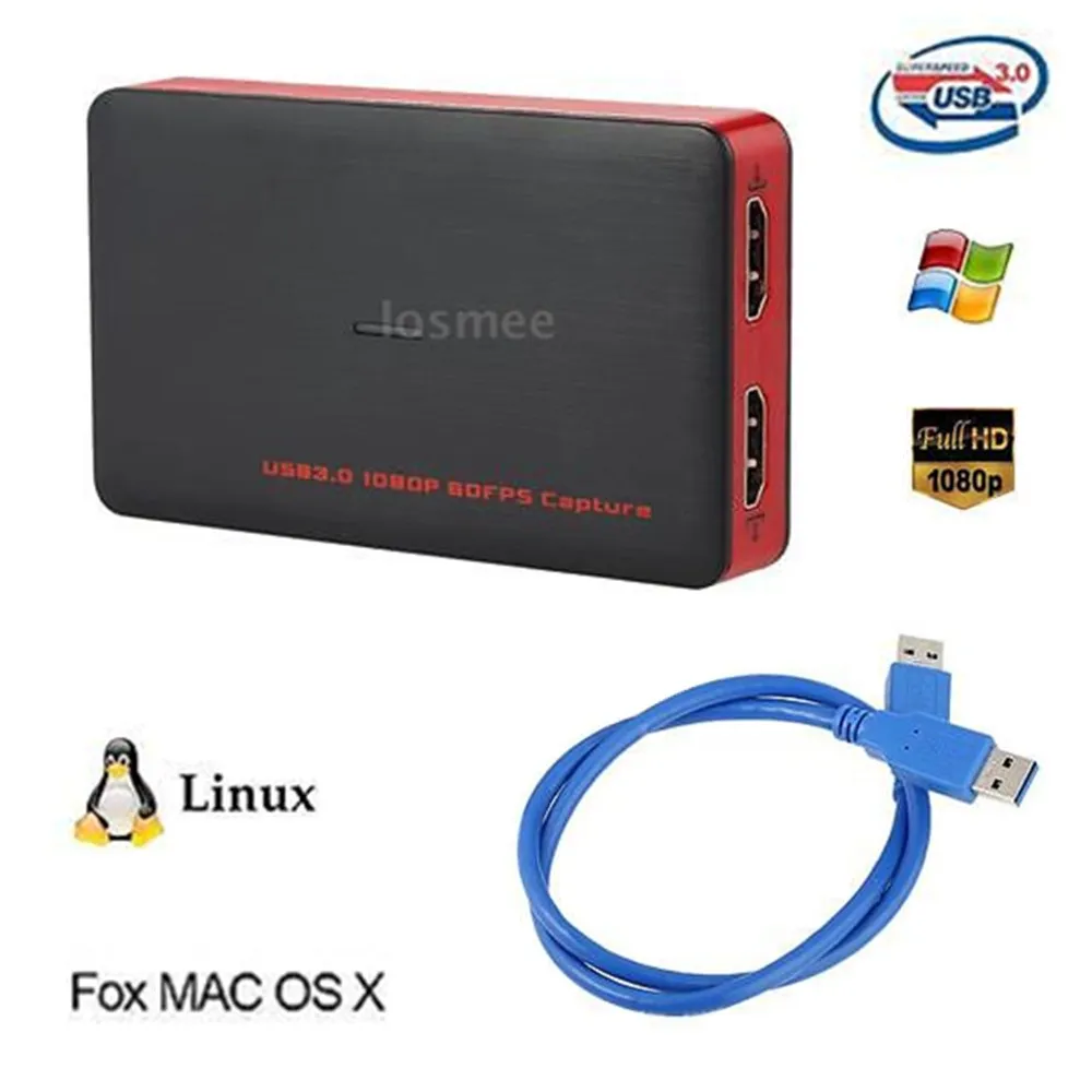 HD видео аудио рекордер USB 3 0 игра Захват Plug and Play вход выход для XBOX One PS4 Windows Linux MACb