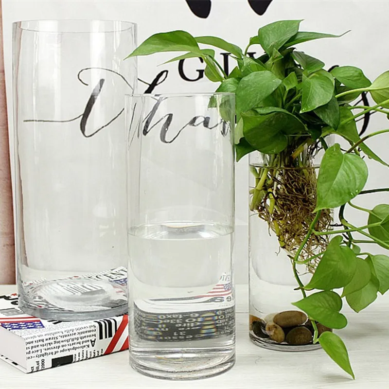 

Aquarium Tank Flower Vase Acrylic Mini Fish Bowls Water Tube Micro Ecological bottle Home Office Decor Desk Aquatic Cylindrical