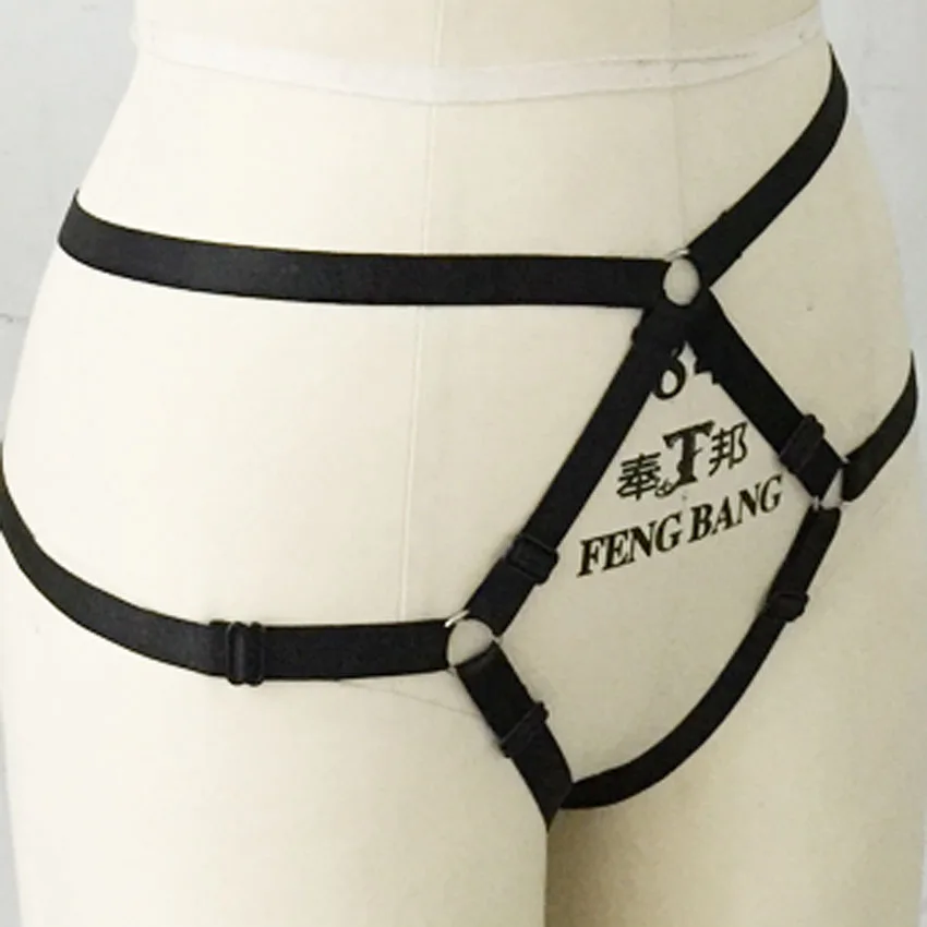 Hot black Women Sexy Lingerie Gothic Harajuku Adjustable Body Harness Fetish Wear Bondage T-back | Тематическая одежда и