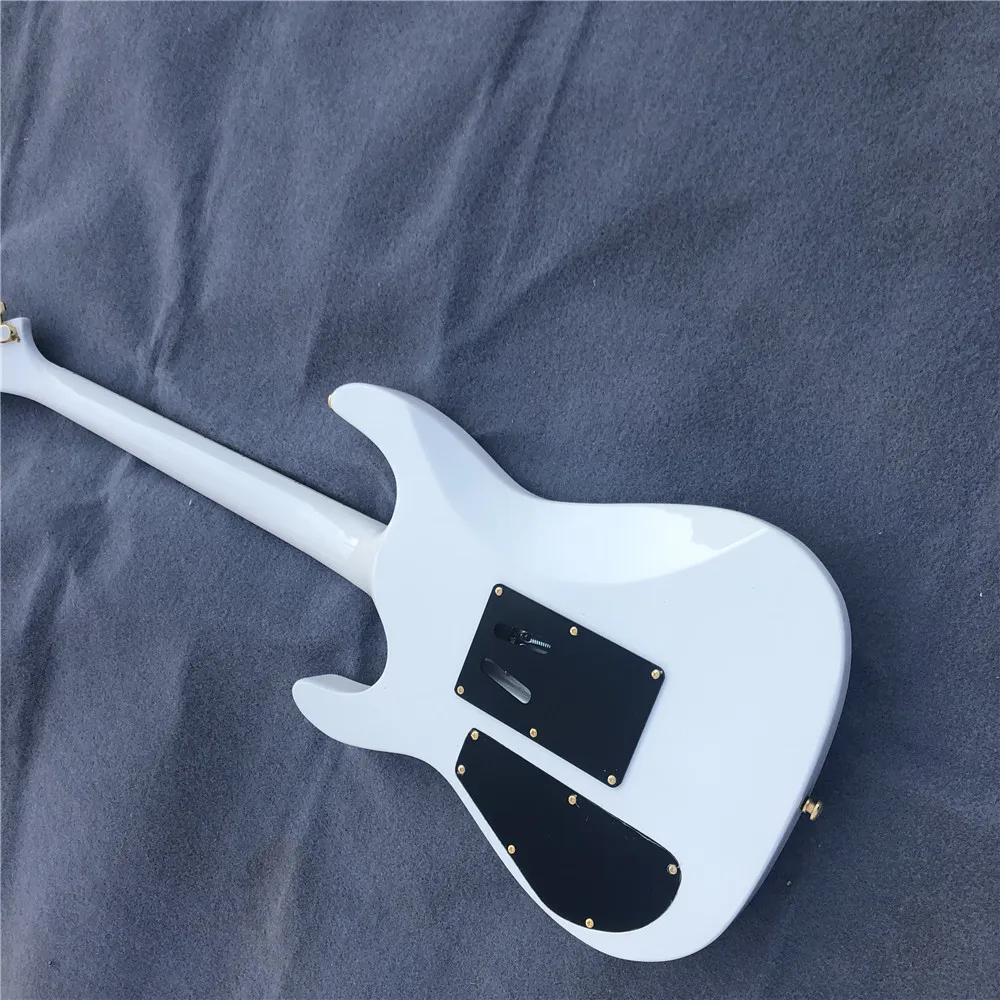 Электрическая гитара Kaiyun изготовленная на заказ Jackson white double rock. Черная
