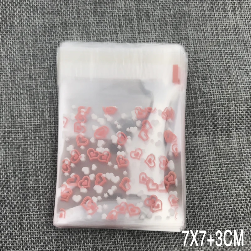 7x7+ 3 см 100 шт пластиковые прозрачные целлофановые ювелирные изделия для печенья, шоколада, самоклеющийся клейкий мешочек, свадебный подарок, упаковочные пакеты для конфет