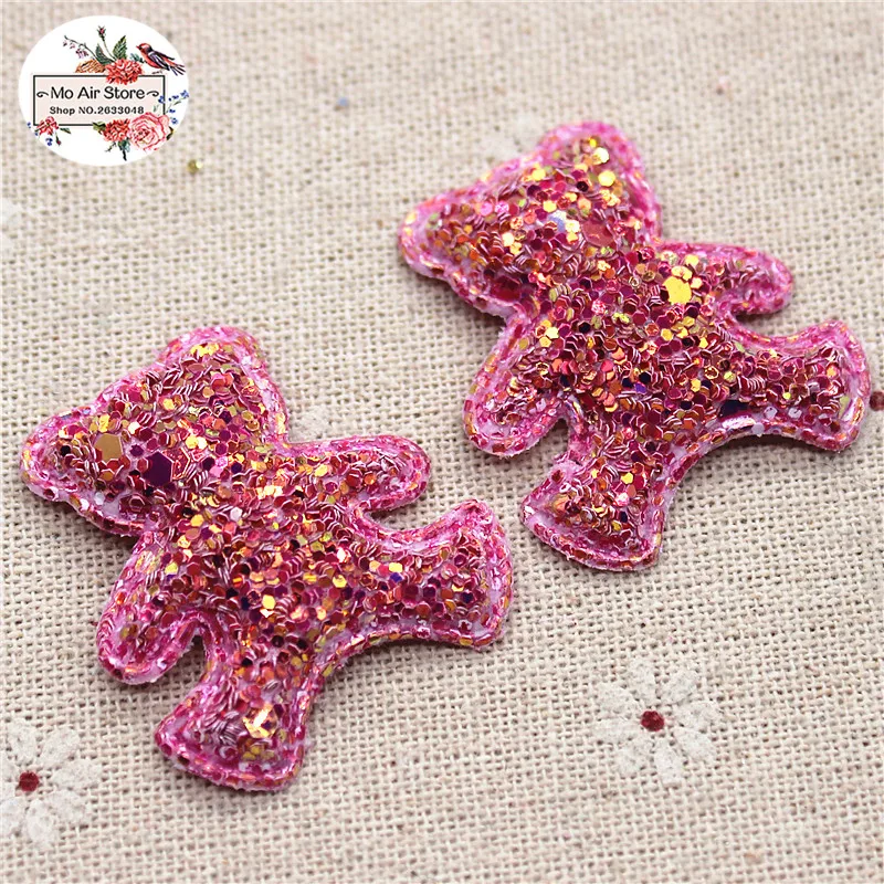 12 шт. нетканые блестящие нашивки с изображением медведя|glitter felt applique|felt appliqueappliques