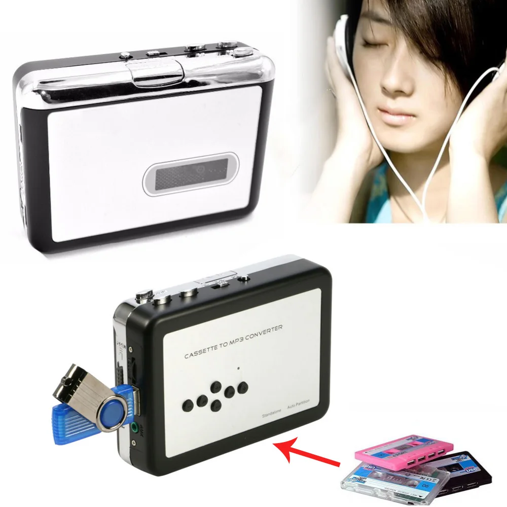 EZCAP старый кассетный плеер конвертировать в MP3 WAV конвертер кассеты в USB флэш U диск аудио Captuer музыкальный плеер, лента в MP3