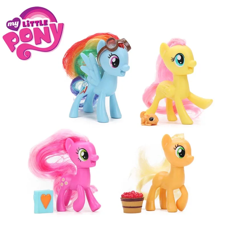 4 шт./компл. дружба-это чудо игрушки My Little Pony всех цветов радуги; платье Эпплджек маленькие пони: чирайли ПВХ экшн статуэтки коллекционные модели