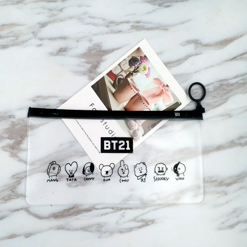 Оппа магазине BT21 bts дважды GOT7 wannaone косметички прозрачный скраб ювелирные