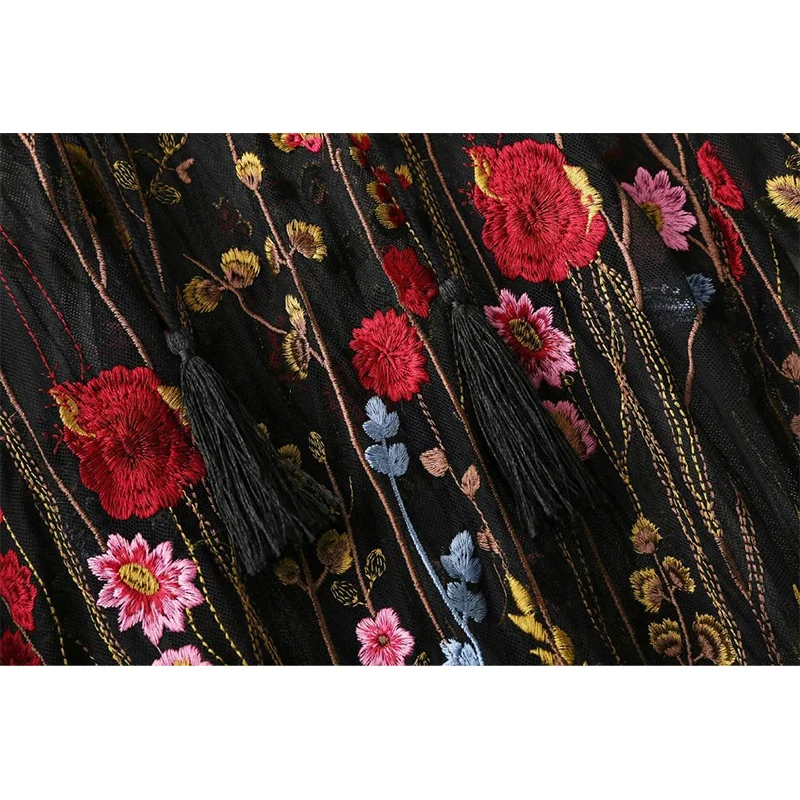2017 сексуальная одежда цветочные вышивка dress mesh перспектива кружева длиной макси