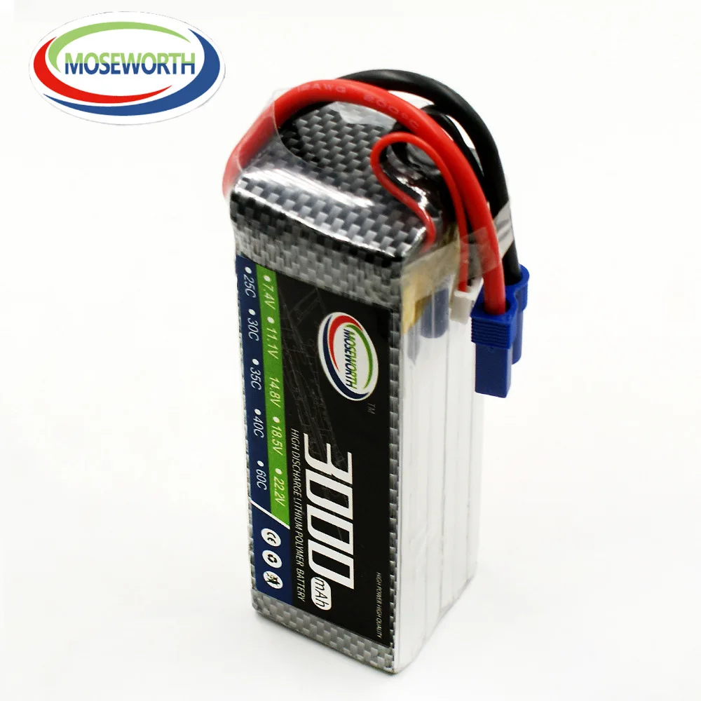 Аккумулятор Lipo 6S 22 2 в 3000 мАч 35C для радиоуправляемого квадрокоптера лодки