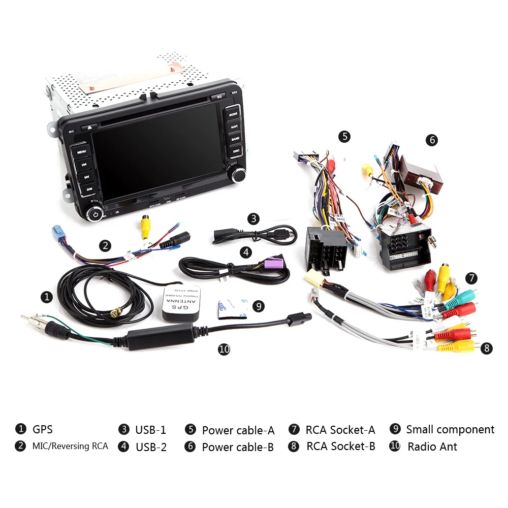 Eunavi 2 Din Android 9 0 автомобильный dvd плеер аудио радио gps навигация для VW GOLF 6 Polo Bora JETTA B6