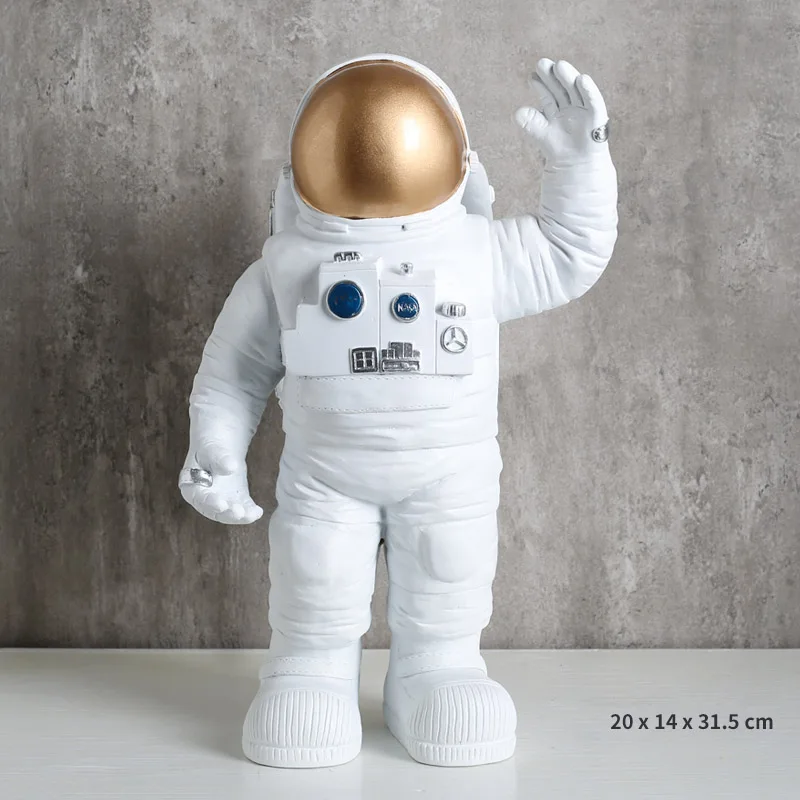 A 20x14x31.5cm Творческий прекрасный современный астронавт миниатюрная Статуэтка из смолы ремесло домашний сад мода Настольный предметы мебели Свадебный декор - Цвет: A 20x14x31.5cm