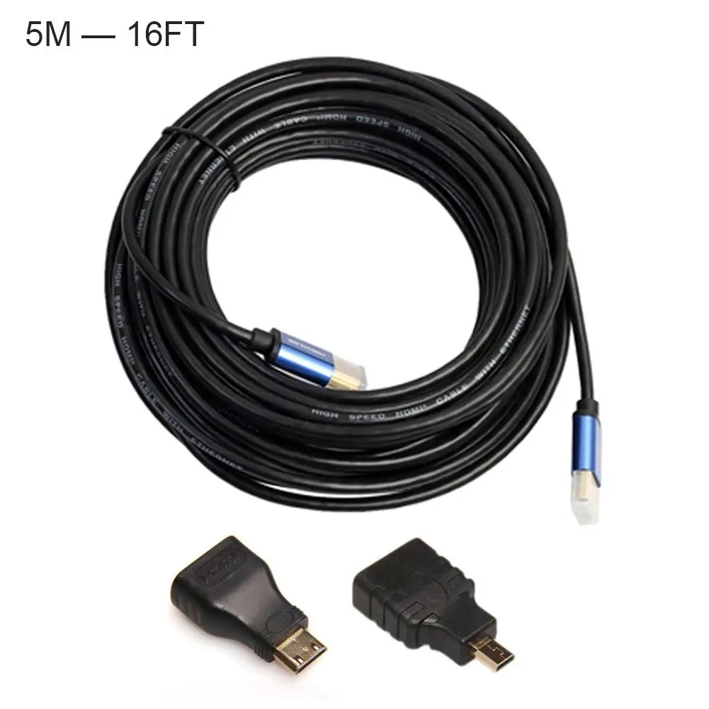 Aluminum Alloy HDMI Cable Kit Set 1M -15M To Mini / Micro Adaptor 1.4 Version AV HD 3D For PS3 Xbox HDTV | Электроника