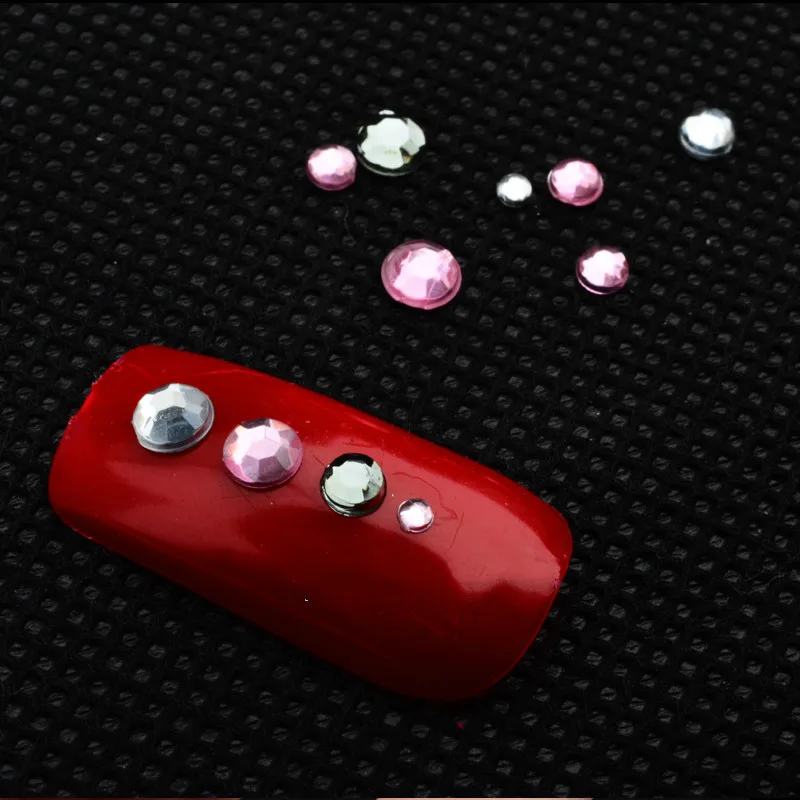 Горячие смешанные размеры прозрачный розовый серый блеск 3d дизайн ногтей Стразы