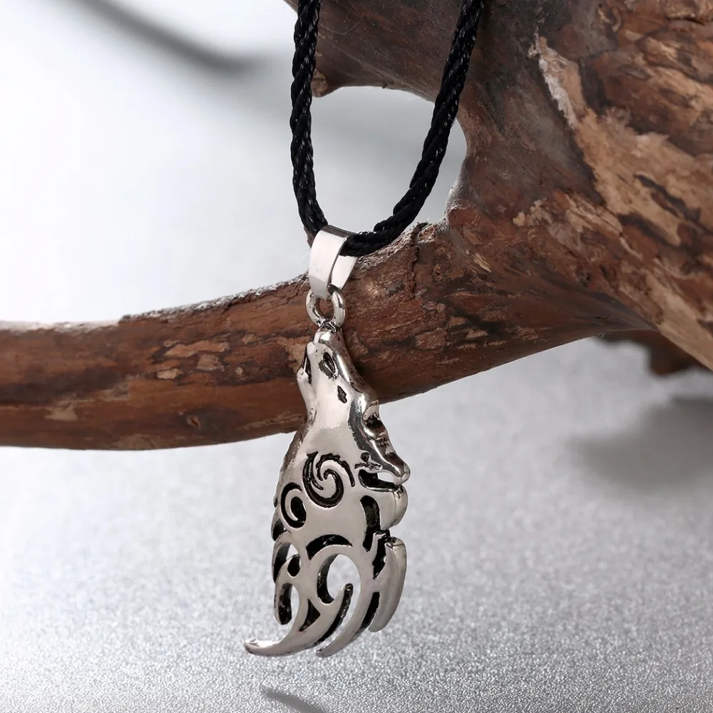 Kinitial Ретро амулет викингов кулон ожерелье Норс животное голова волка