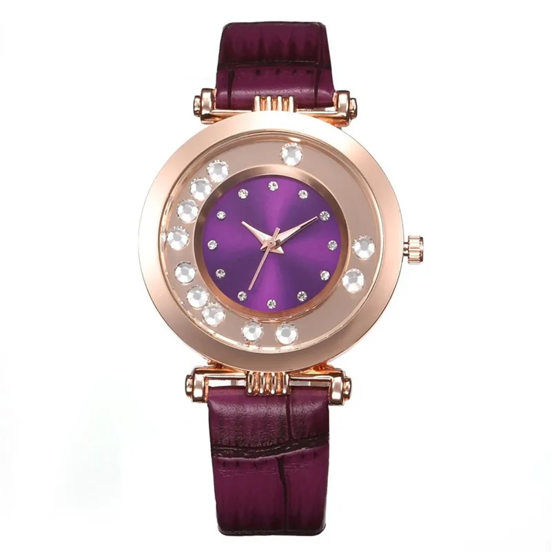 Часы наручные женские кварцевые с кристаллическим циферблатом простые