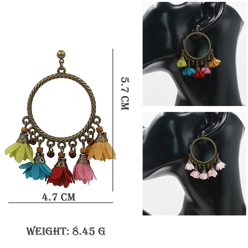Женские серьги-подвески Amader 11 видов цветов в форме богемном стиле этническом