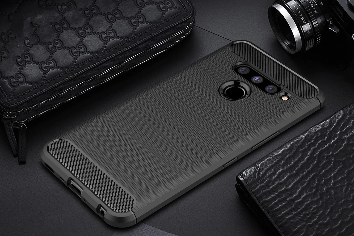 Carbon Fiber TPU Silicone Back Cover For LG V50 V40 V30S G8 G8S G7 ThinQ K40 K10 K8 2018 Q7 Q6 V30 G6 Q Stylus+ Plus Stylo 5 |