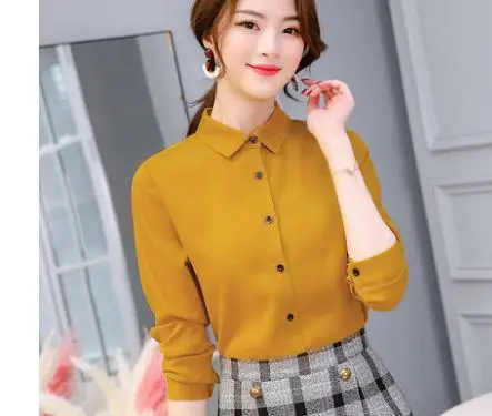 2019 Женская модная шифоновая рубашка с длинным рукавом в новом стиле|Рубашки| |