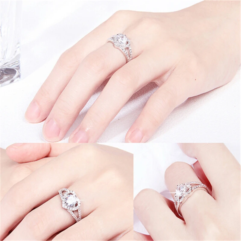 ZOSHI роскошный бренд модный серебряный цвет свадебный набор кольцо для женщин с