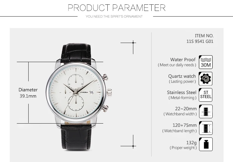 Sinobi мужские часы лучший бренд класса люкс кожаный ремешок повседневная военная