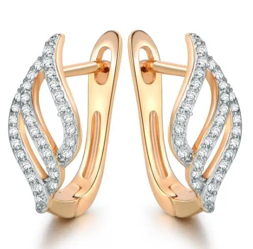 gold platinum XIAGAO, женские серьги-кольца, крыло, Deasign, серьги золотистого цвета, сделанные с австрийским кристаллом, Букле д 'Орель, femme E248 - Окраска металла: gold platinum