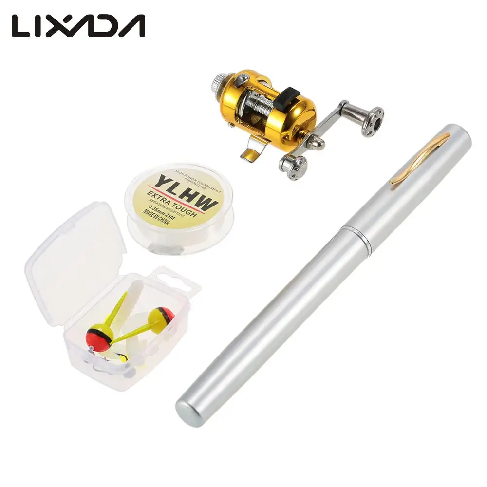 Рыболовная удочка катушка комплект из мини телескопической портативной