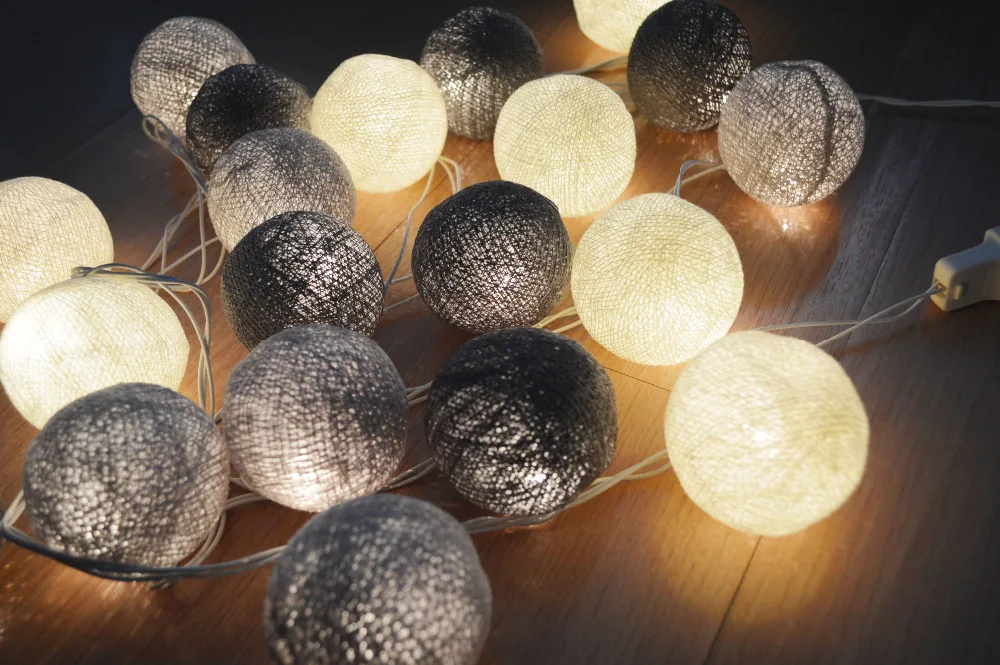 20 шт./компл. серые тона ватным тампоном патио вечерние светодиодная гирлянда