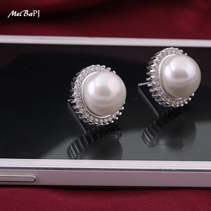 Женские серьги с натуральным жемчугом MeiBaPJ Ювелирный Комплект из 3 предметов
