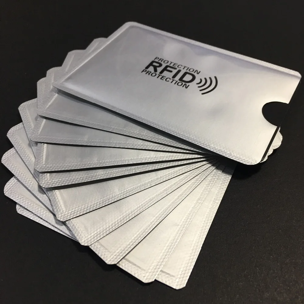 500 шт. против сканирования RFID Блокировка рукава случае кредитной карты для обеспечения идентичность ATM дебетовой бесконтактных ID протектор держателя печатных