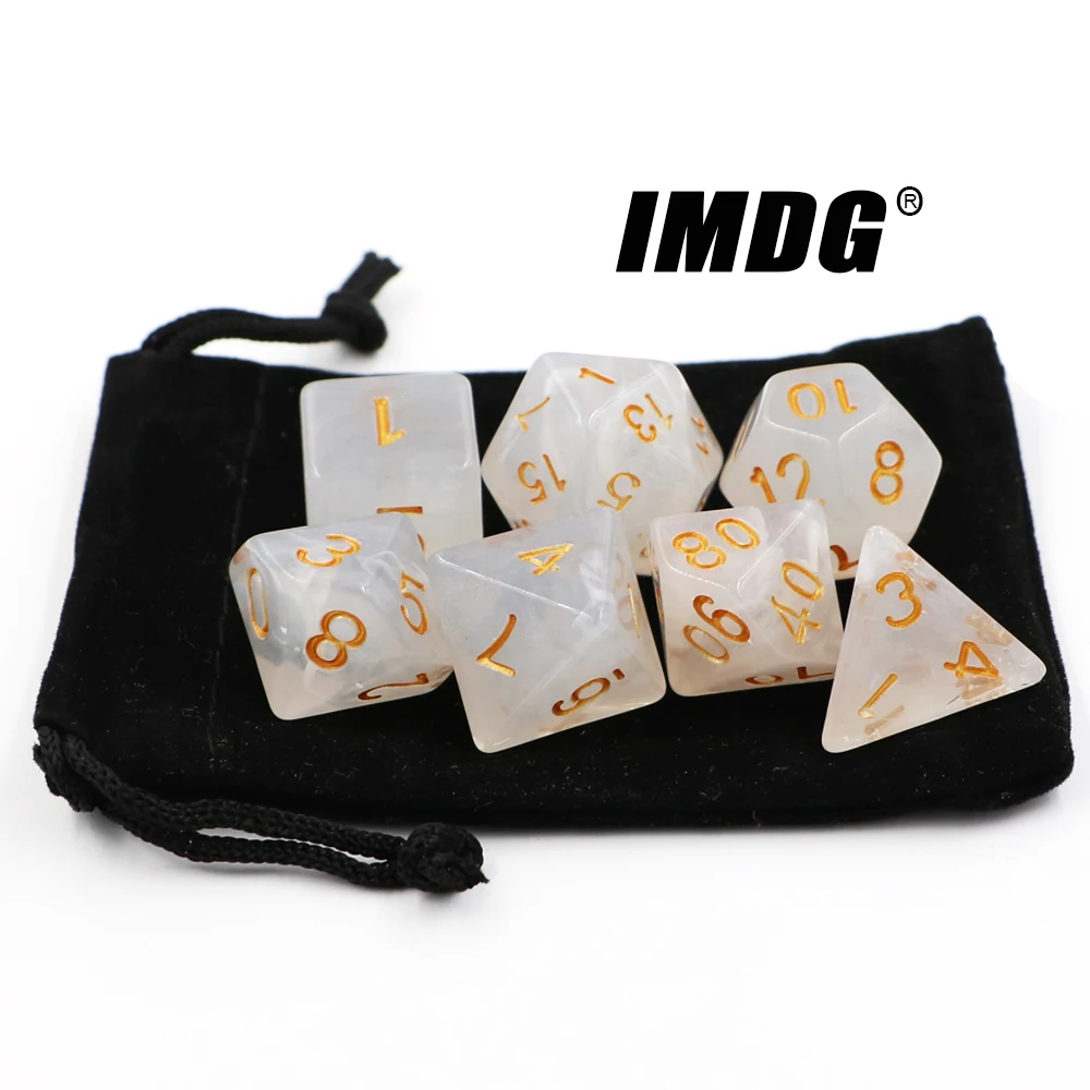 IMDG 7 шт./компл. креативные RPG игровые кубики многогранные Акриловые Кубики DND