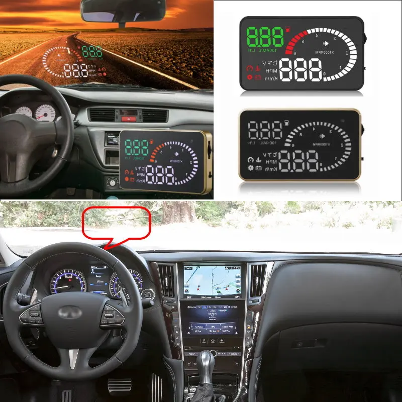Car HUD Head Up Display For Infiniti G35/G37/Q50/FX35/QX35/QX60 Car Head-up Display Digital Virsual Display Projector HUD