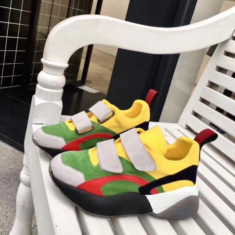 Дизайнерские уличные кроссовки для бега из натуральной кожи женские на