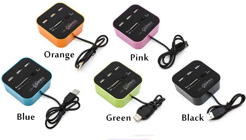 Hot All In One USB COMBO 3 Port Usb Hub 2.0 HUB+multi Card Reader for SD/MMC/M2/MS/MP Micro SD | Компьютеры и офис