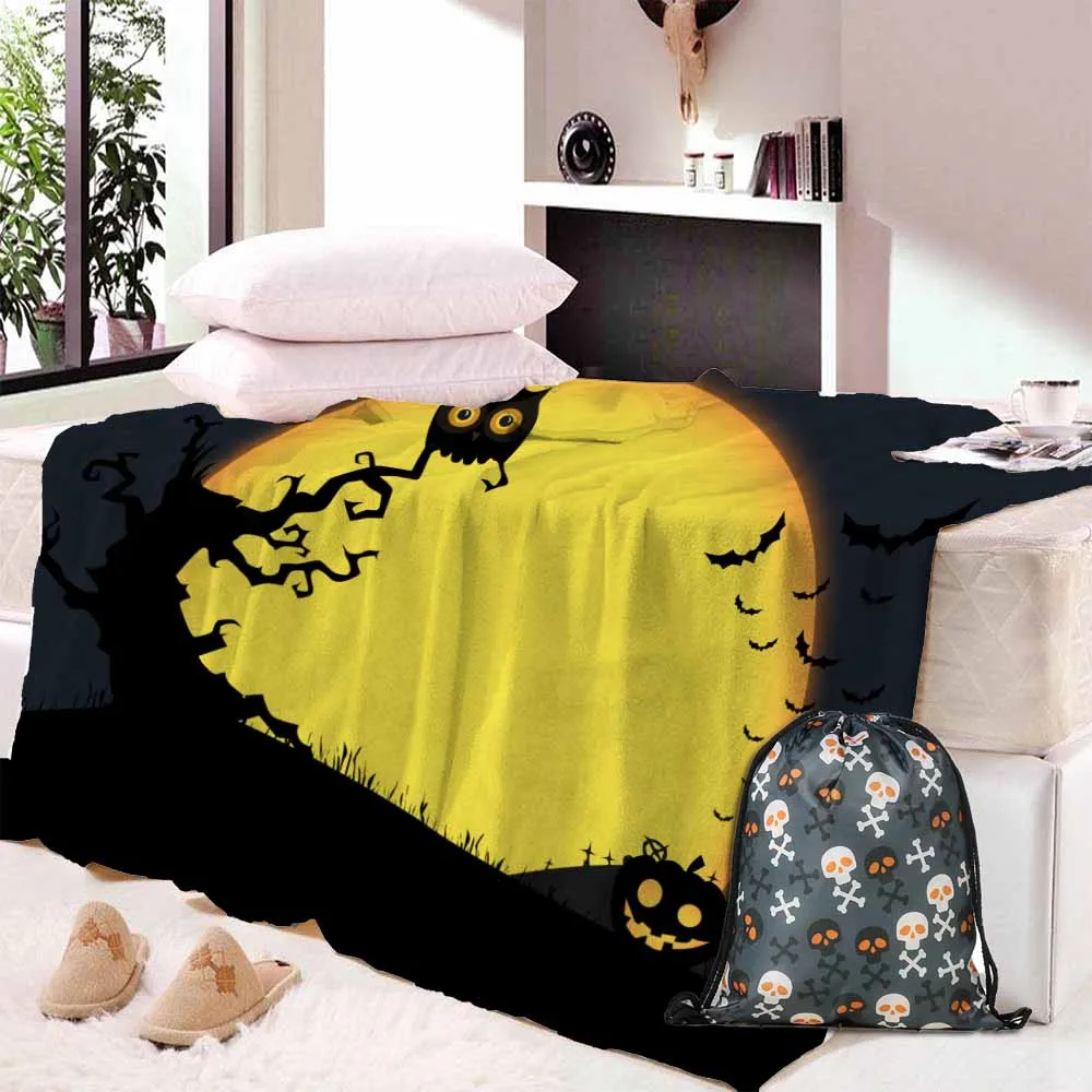 Blanket Bag 5 Мягкий фланелевый скелет, череп на Хэллоуин голова паук чистая кошмар пледы тепло мягкий плюшевый диван кровать Прямая поставка - Цвет: Blanket Bag 5