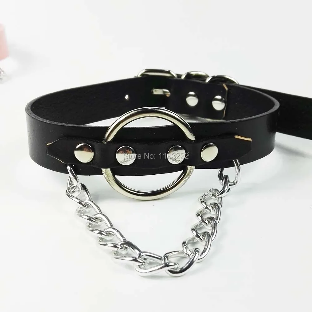 Лолита Харадзюку панк готика ручной работы цепь ссылка БДСМ воротник кожа