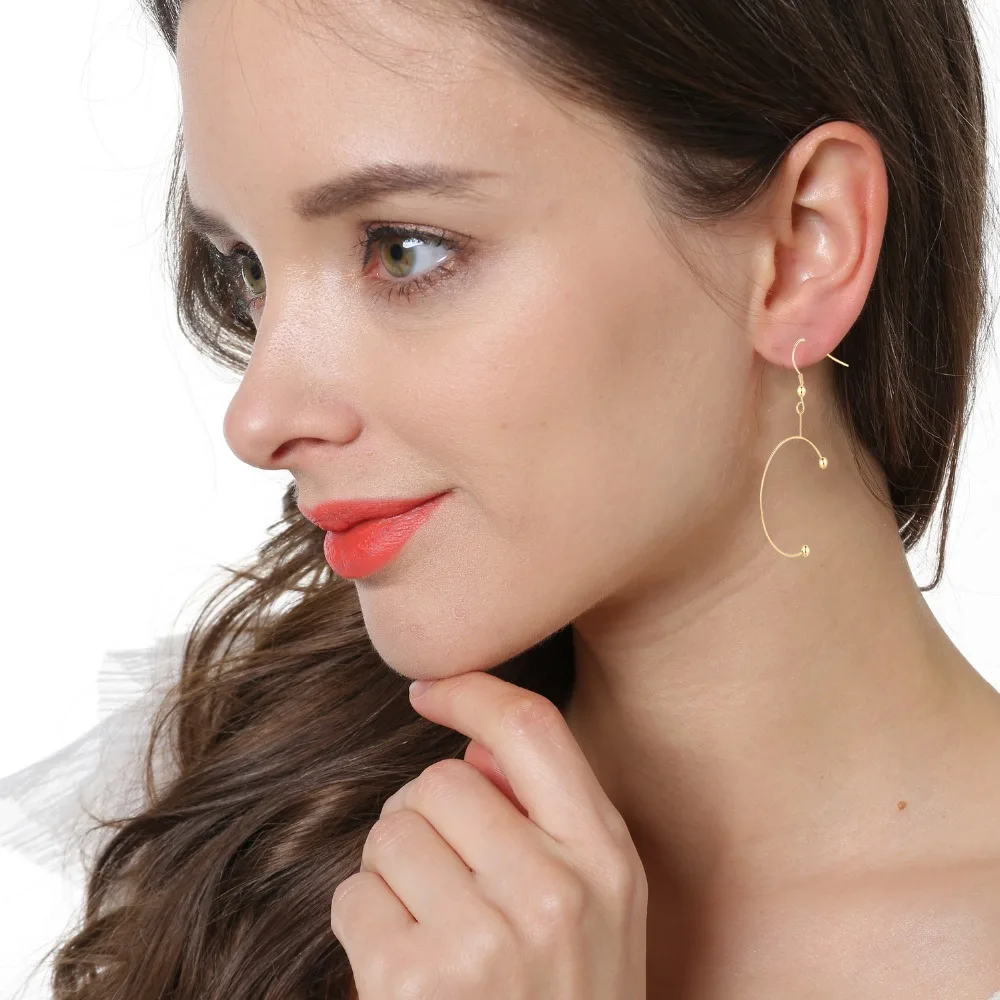QOOKOO I модные большие серьги золото цвет полукруг круг девушки партия ювелирных