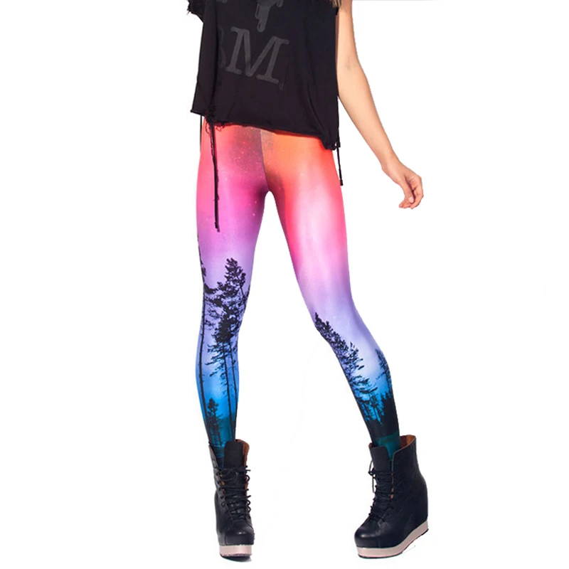 Palicy 3D Printed High Waist Leggings Women Sexy Hip Push Up Legging Push Up Slimming Elastic Casual Ankle-Length Leggings