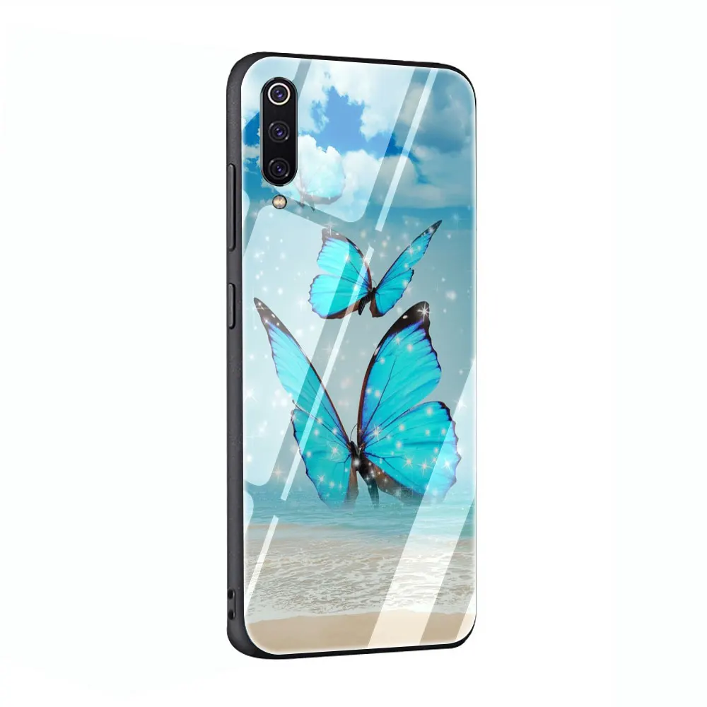 G7 Чехол из закаленного стекла с бабочкой на белых розах для Xiaomi 8 Lite A1 A2 9 Redmi Note 5 6 7 Pro 6A 4X F1 - Цвет: G7