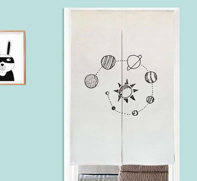 

Fyjafon Door Curtain Thick Printed Curtain Doorway Kitchen Half Tube Curtain Cotton/Linen Window Curtain Home Decoration