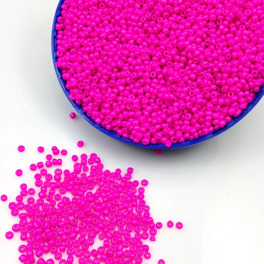 Круглые непрозрачные бусины неонового цвета 16 г 1000х2 мм 12/0 прозрачные из