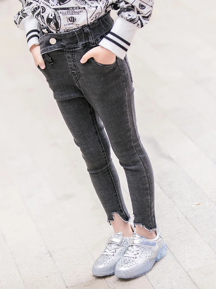 Джинсы для девочек на весну и осень 2019 г. новые детские штаны стрейч