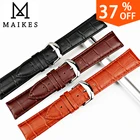 Ремешок MAIKES из натуральной кожи для часов Casio, дизайнерский черный браслет для наручных часов 12 мм-24 мм, аксессуары для часов