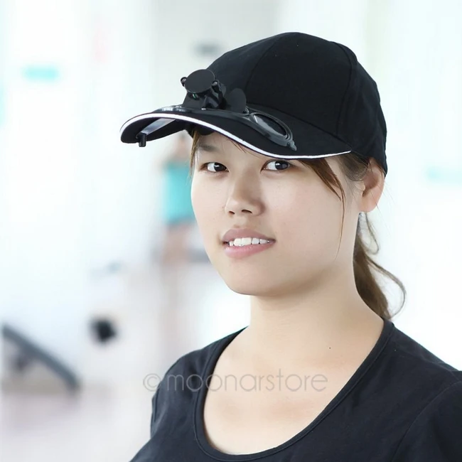 Солнечный Мощность шляпа Кепки с охлаждающим вентилятором для Бейсбол черный