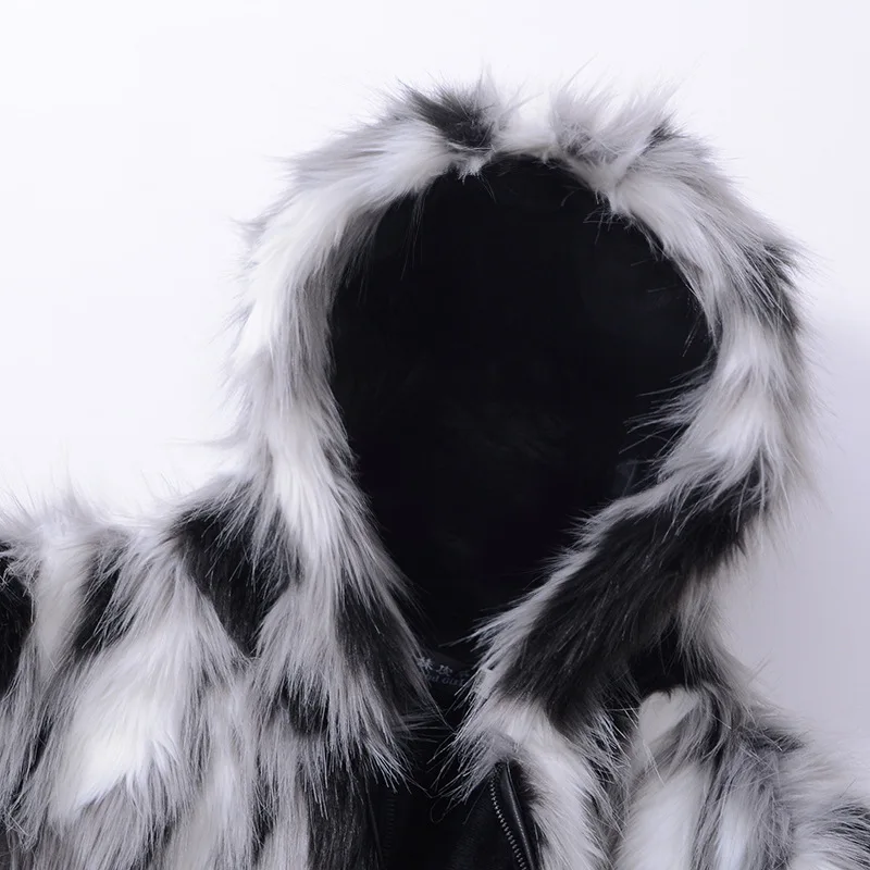 Новинка 2018 года Мех животных пальто личности повседневное для мужчин осень зима