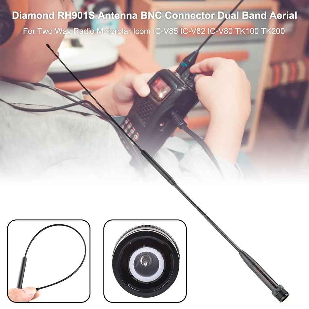 

Section Gain Hand Antenna Diamond RH-901S BNC RH901S Antenna BNC Connector Dual Band Aerial For Two Way Radio Motorolar Icom