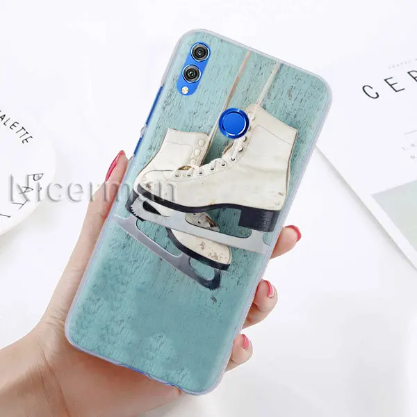 Чехол для телефона для Honor Y9 Y7 Y5 Y6 Y9 Honor 10 20 Lite 8X 8A Play, прозрачный чехол для катания на коньках, фигурных коньках - Цвет: A-01