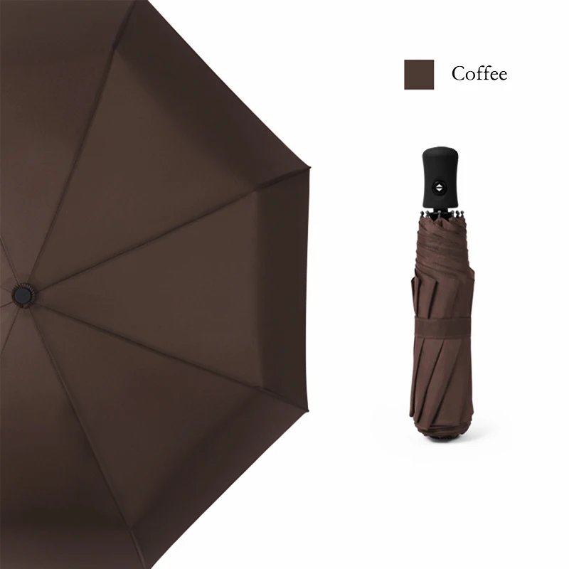 Coffee LIKE RAIN для мужчин бизнес автоматический зонтик женский Ветрозащитный зонты, дождь для женщин качество прочный гольф складной детский зонт UBY03 - Цвет: Coffee