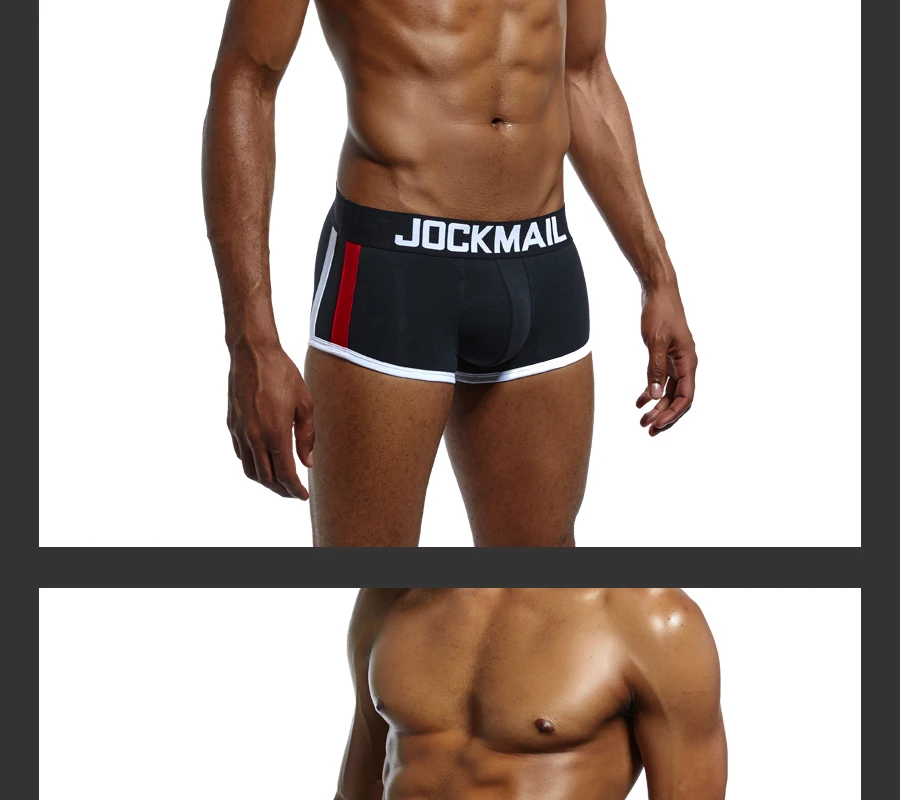 JOCKMAIL мягкое Мужское нижнее белье, боксеры, усиление выпуклости, пуш-ап чашечки, нижнее белье, мужские шорты, трусы для увеличения размера, мужские трусы